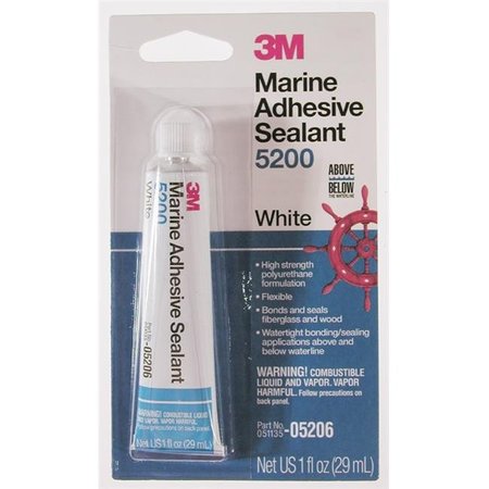 3M 3m 1 Oz White Marine Adhesive Sealant  05206 5206
